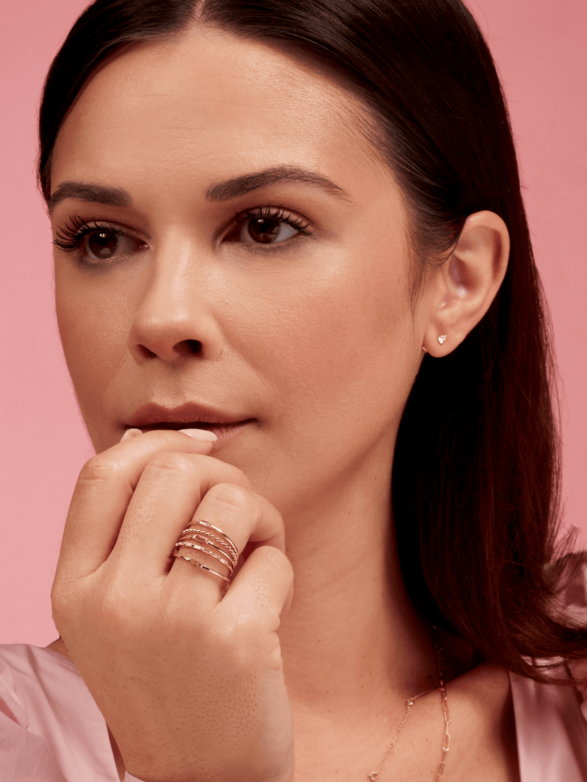 Bitsy Birthstone Ring - October Pink Tourmaline 14K - LeMel