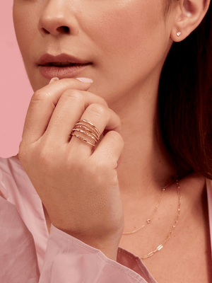 Bitsy Birthstone Ring - October Pink Tourmaline 14K