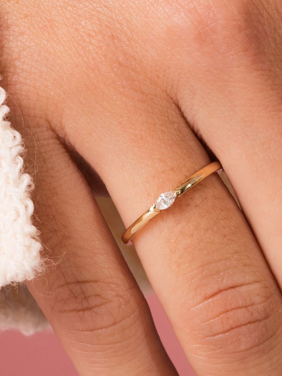 Bitsy Marquise Stack Ring 14K - LeMel