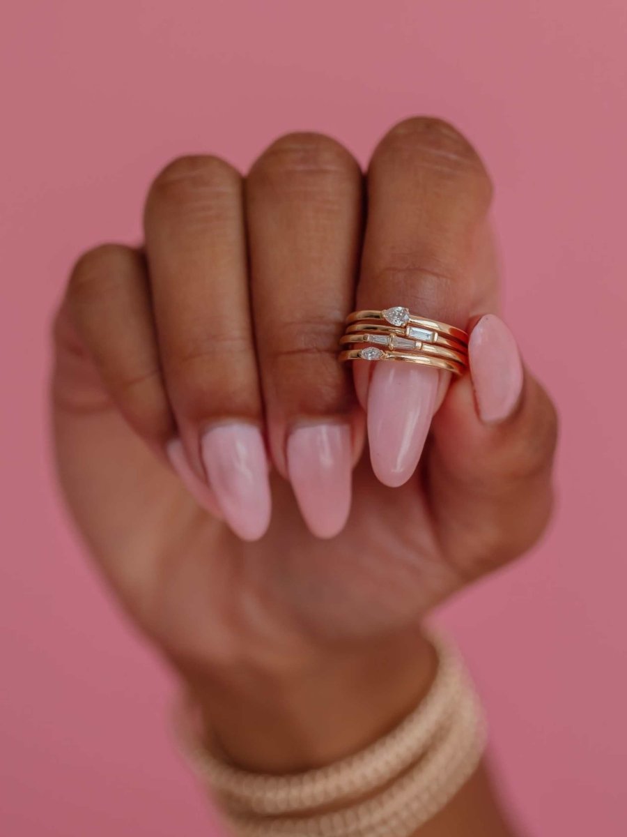 Bitsy Marquise Stack Ring 14K - LeMel