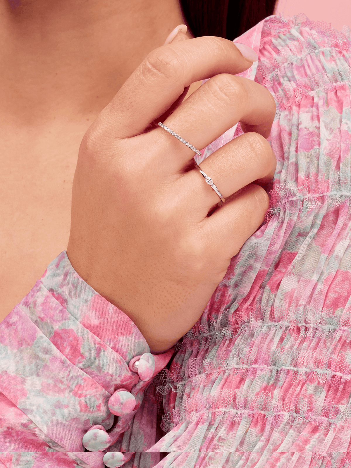 Bitsy Marquise Stack Ring 14K - LeMel