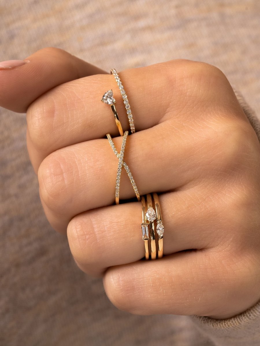 Bitsy Pear Stack Ring 14K - LeMel