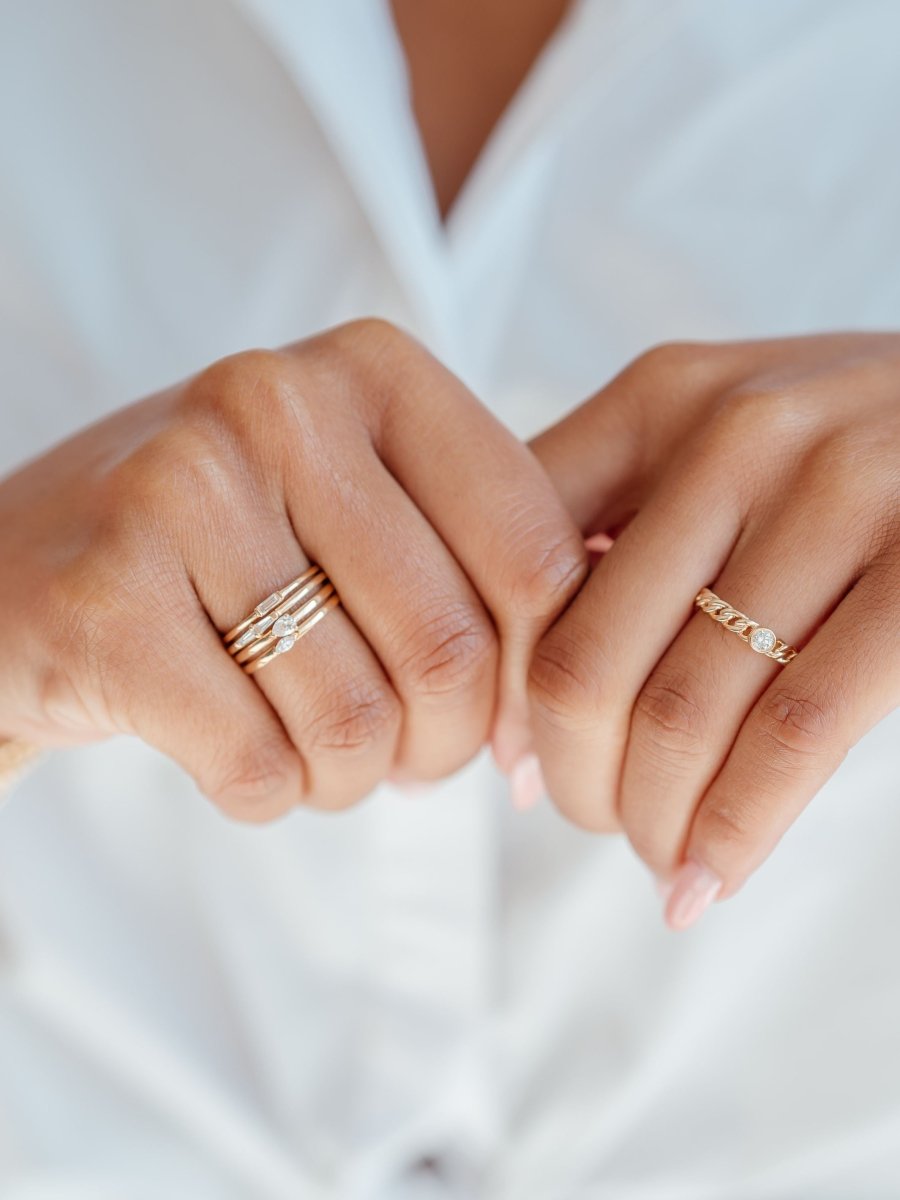 Bitsy Pear Stack Ring 14K - LeMel