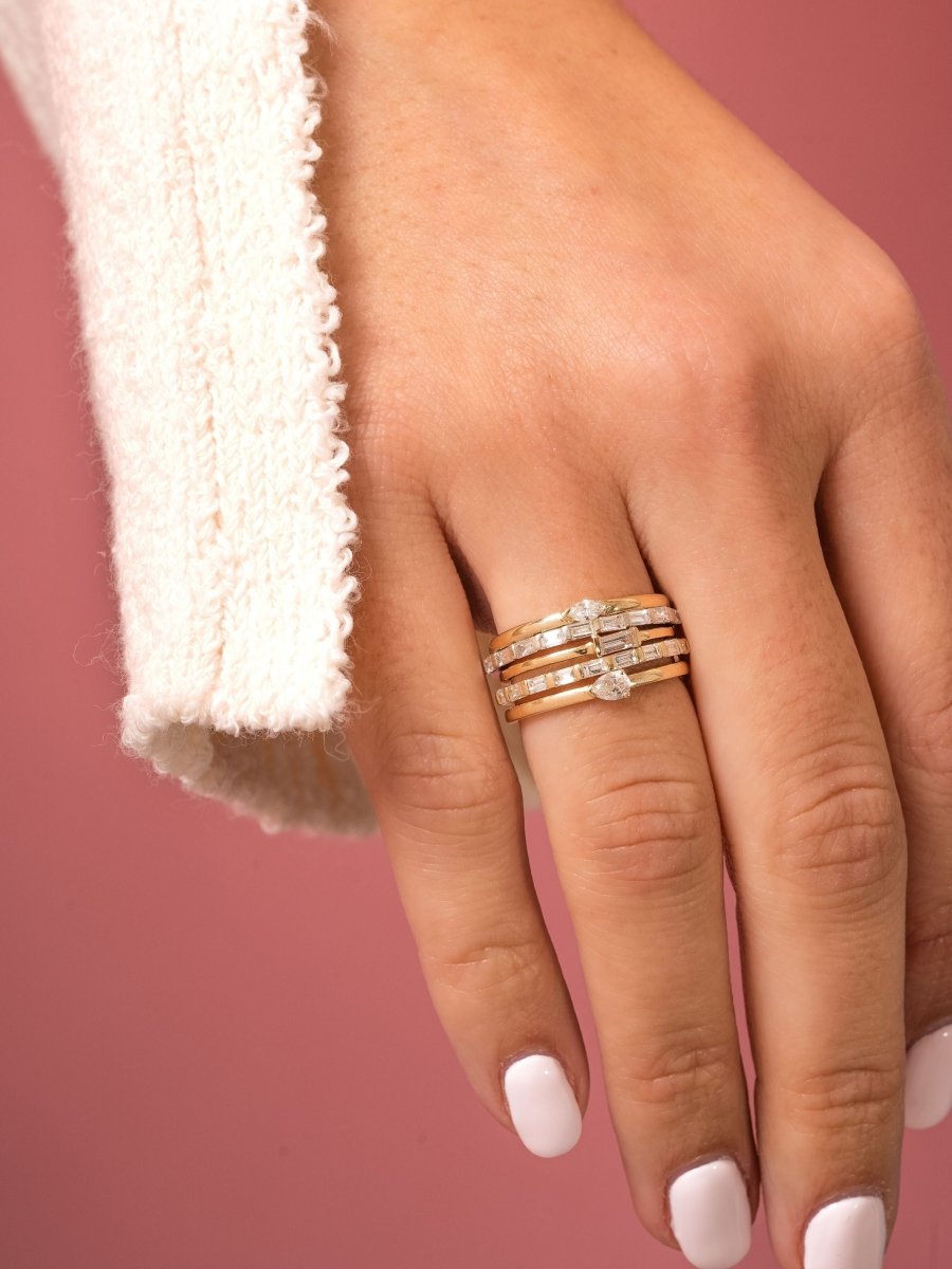 Bitsy Pear Stack Ring 14K - LeMel