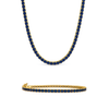 Blue Sapphire Cz Tennis Necklace + Bracelet Set