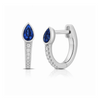 Pear Drop Huggie Earrings - Blue Sapphire 14K