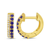 Daphne Double Row Huggie Earrings - Blue Sapphire 14K