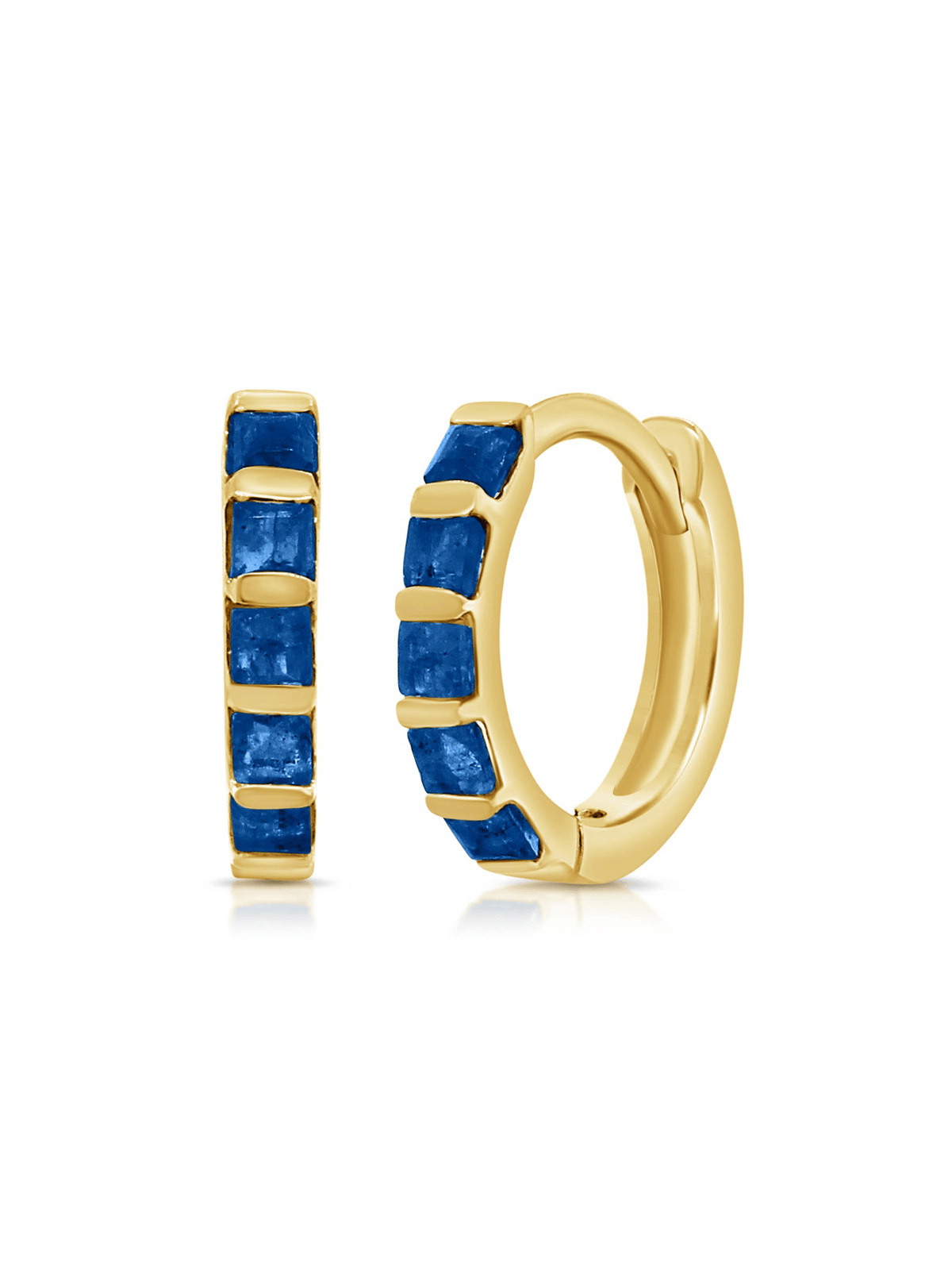Erin Huggie Earrings - Blue Sapphire 14K