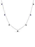 The Dot Layering Necklace - Blue Sapphire 14K