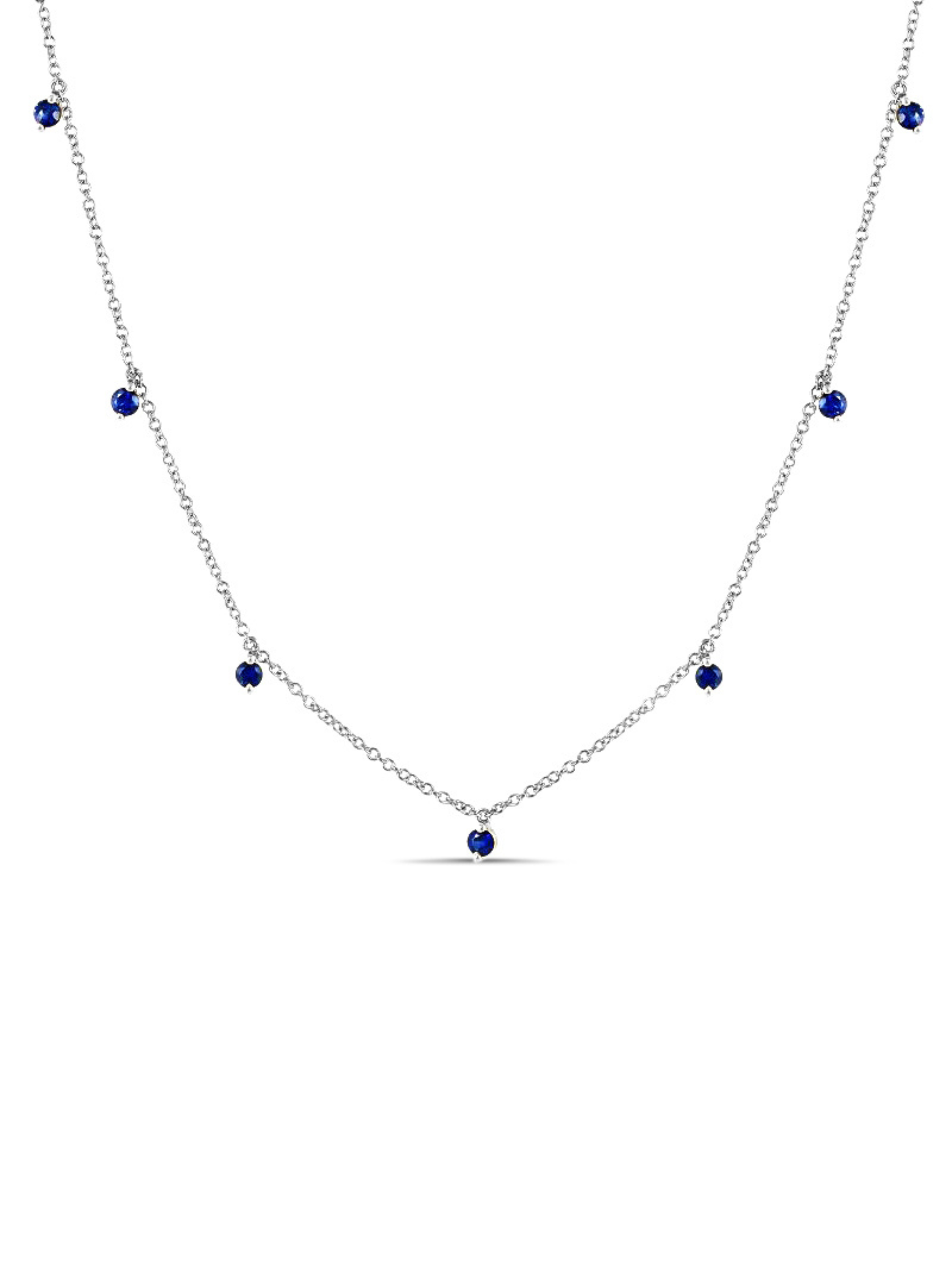 The Dot Layering Necklace - Blue Sapphire 14K