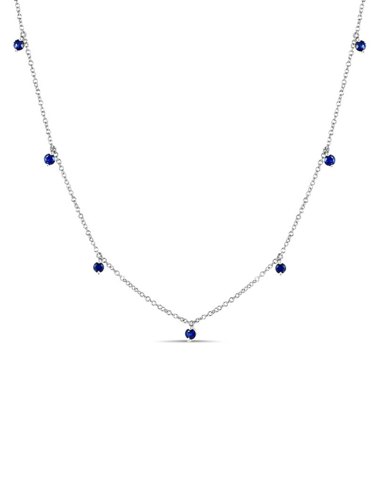 The Dot Layering Necklace - Blue Sapphire 14K