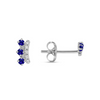 Crown Blue Sapphire Stud Earrings 14K