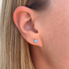 Kid Enamel Blue Star Stud Earring 14K