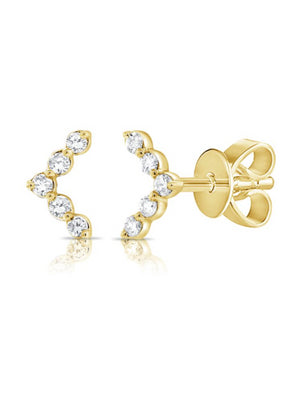 Boomerang Diamond Stud Earring 14K