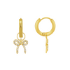 Lucy Bow Charm Huggie Earrings