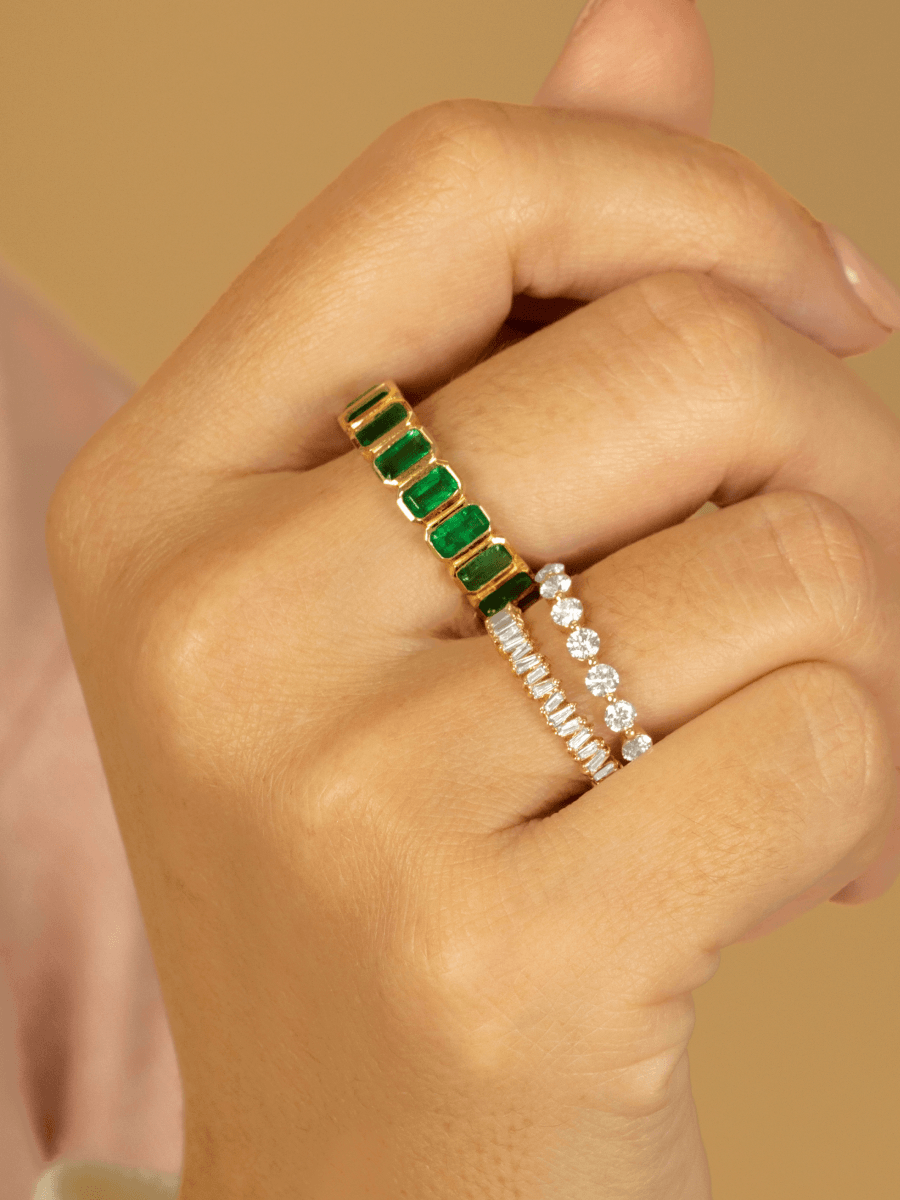 Brilliant Baguette Diamond Band 14K - LeMel