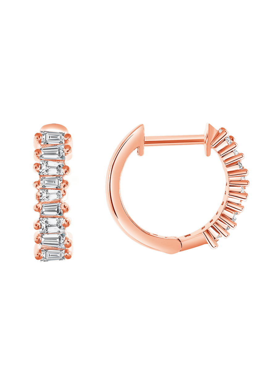 Brilliant Baguette Huggie Earring 14K - LeMel