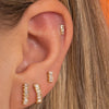 Brilliant Baguette Huggie Earring 14K - LeMel