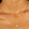 Butterfly Diamond Necklace 14K - LeMel