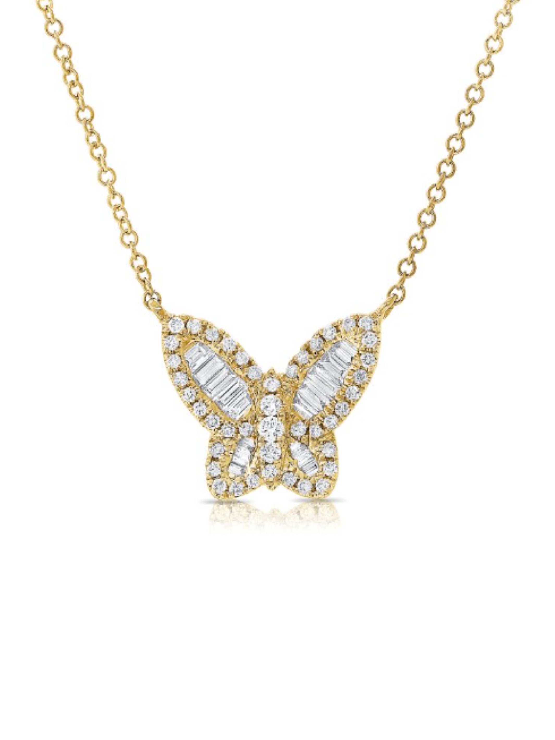 Butterfly Diamond Necklace 14K