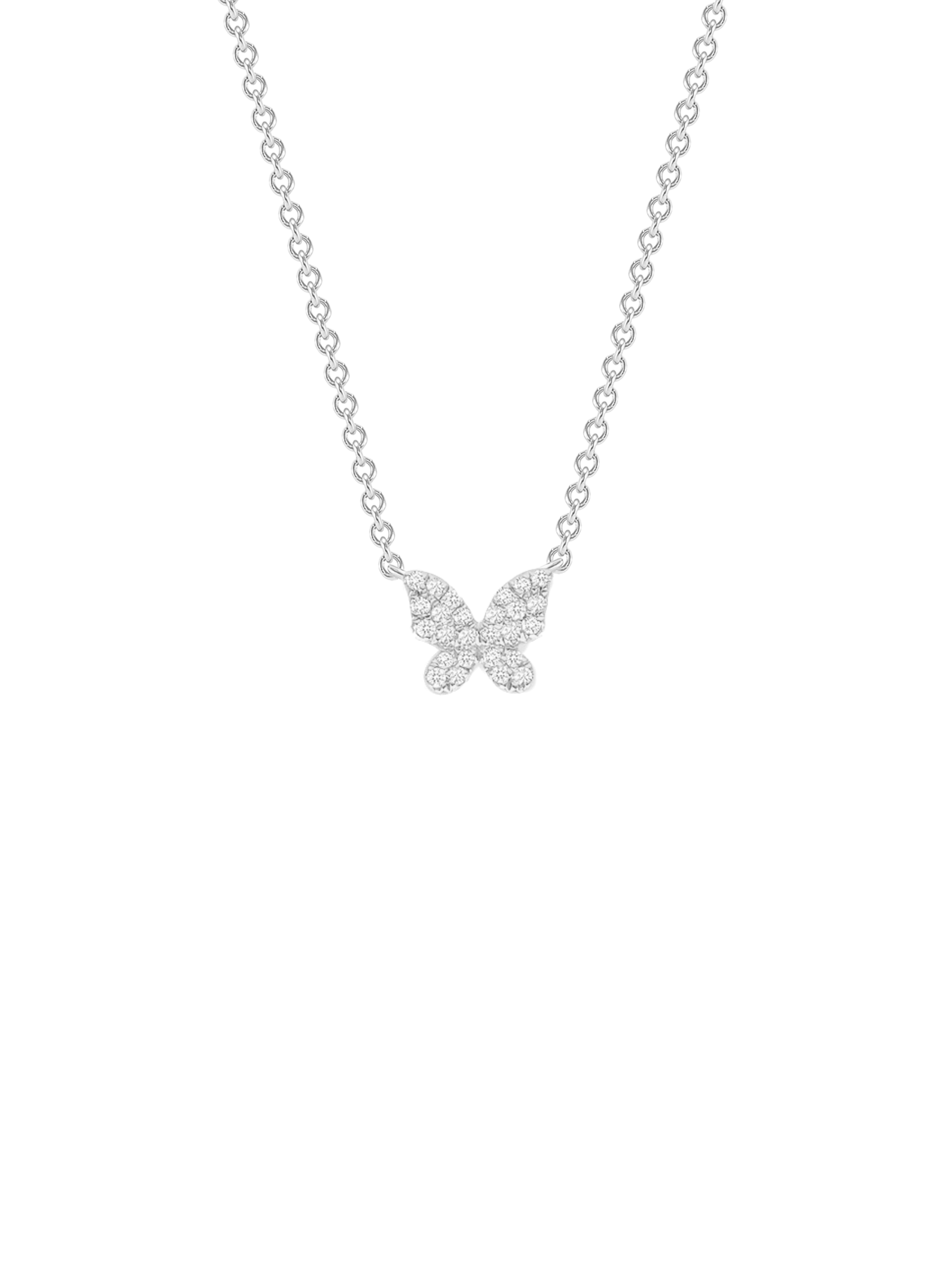 Hallie Diamond Single Butterfly Necklace 14K
