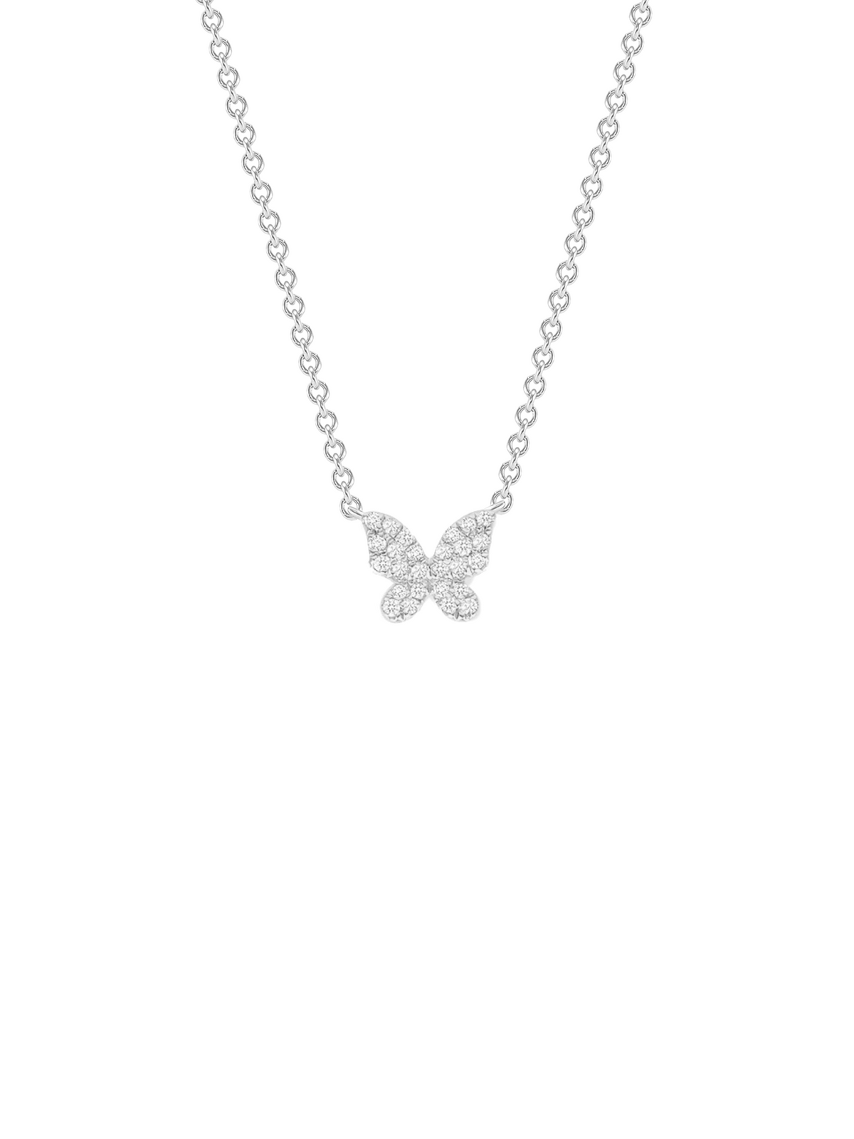 Hallie Diamond Single Butterfly Necklace 14K