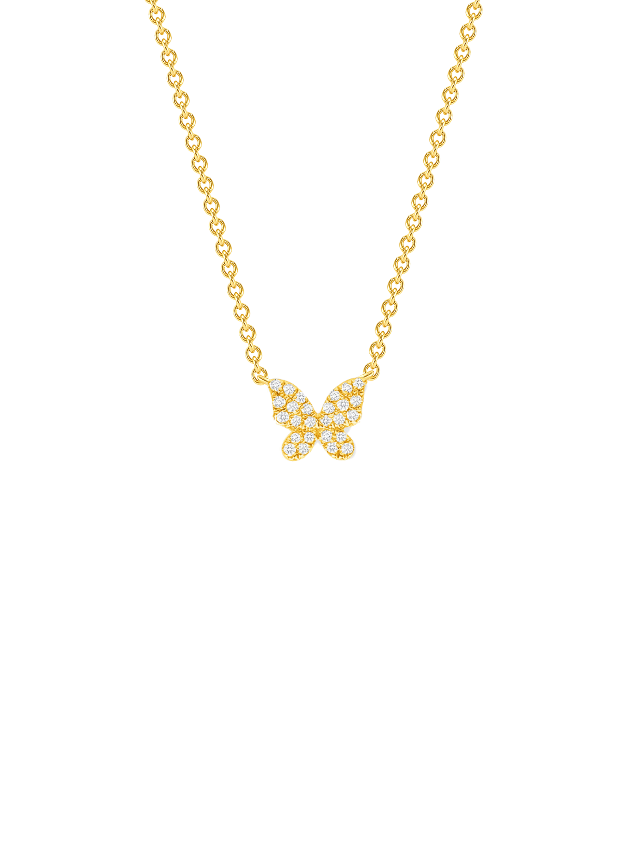 Hallie Diamond Single Butterfly Necklace 14K
