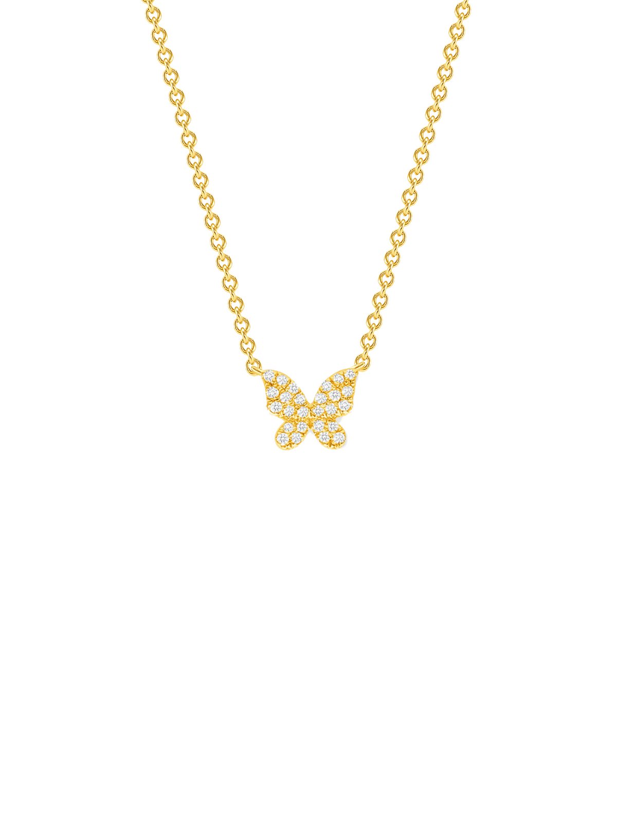 Hallie Diamond Single Butterfly Necklace 14K
