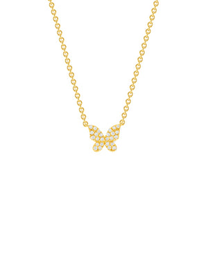 Hallie Diamond Single Butterfly Necklace 14K