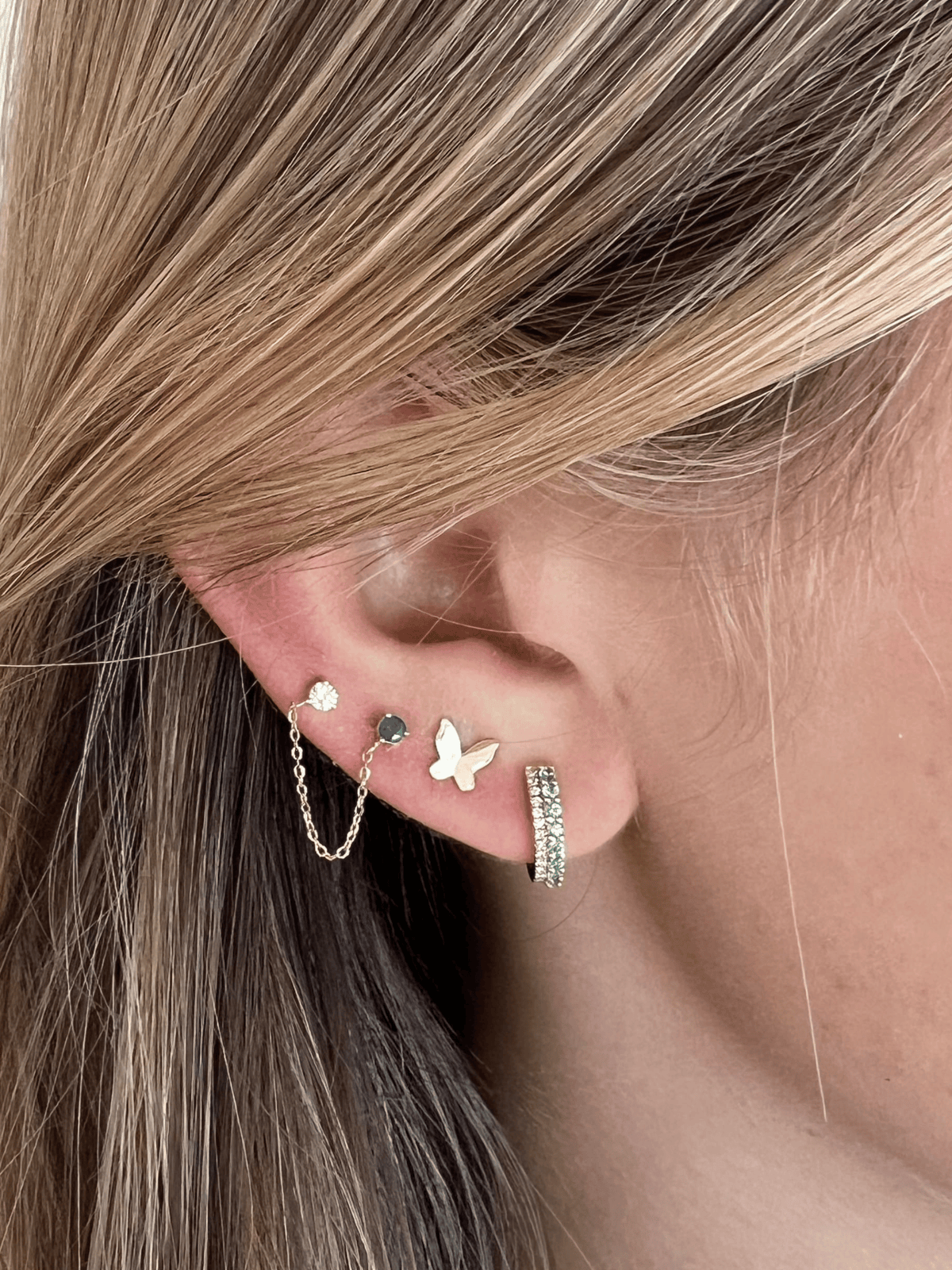 Margot Butterfly Stud Earrings 14K