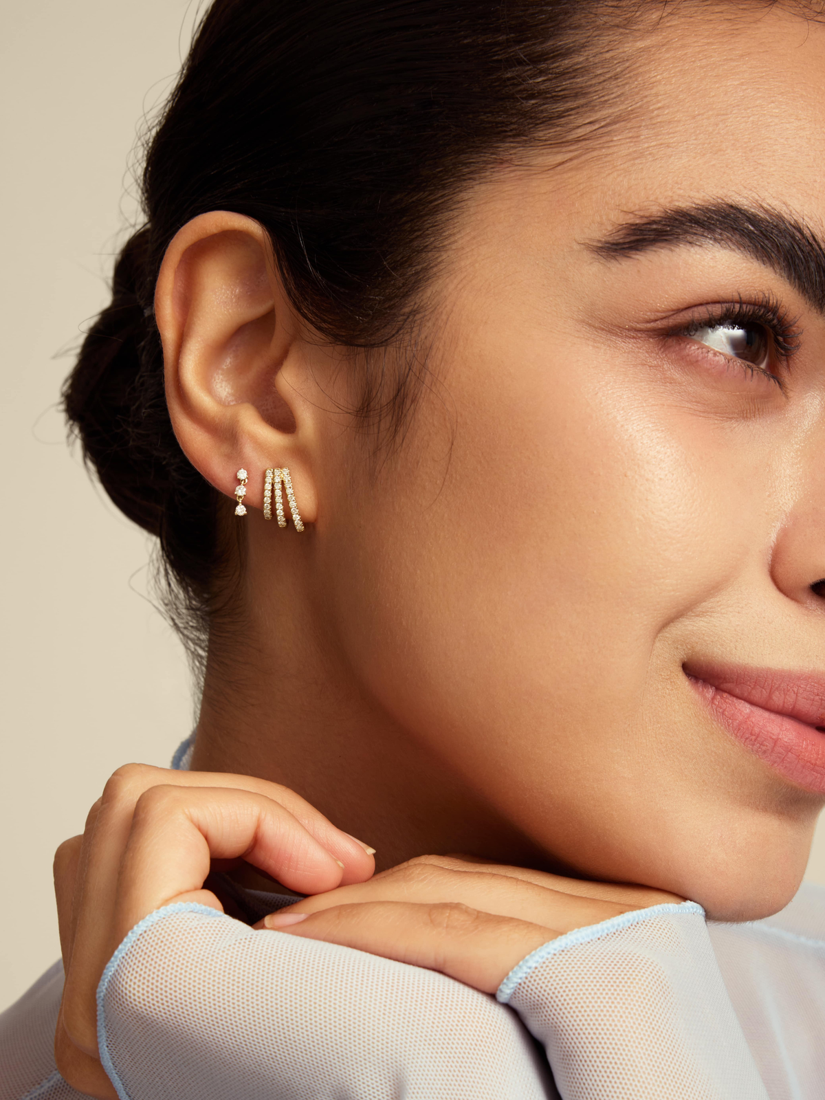 Izzy Cage Diamond Stud Earring 14K