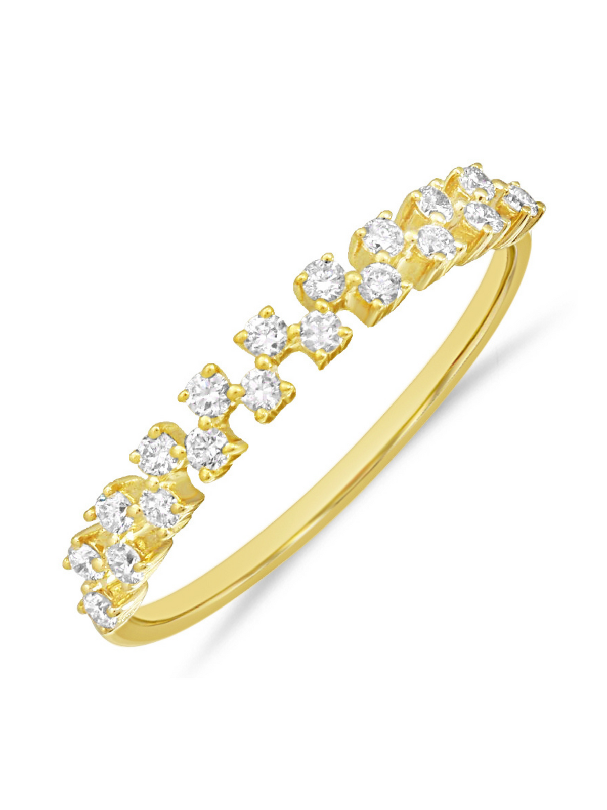 Checkered Diamond Ring 14K