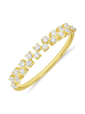 Checkered Diamond Ring 14K