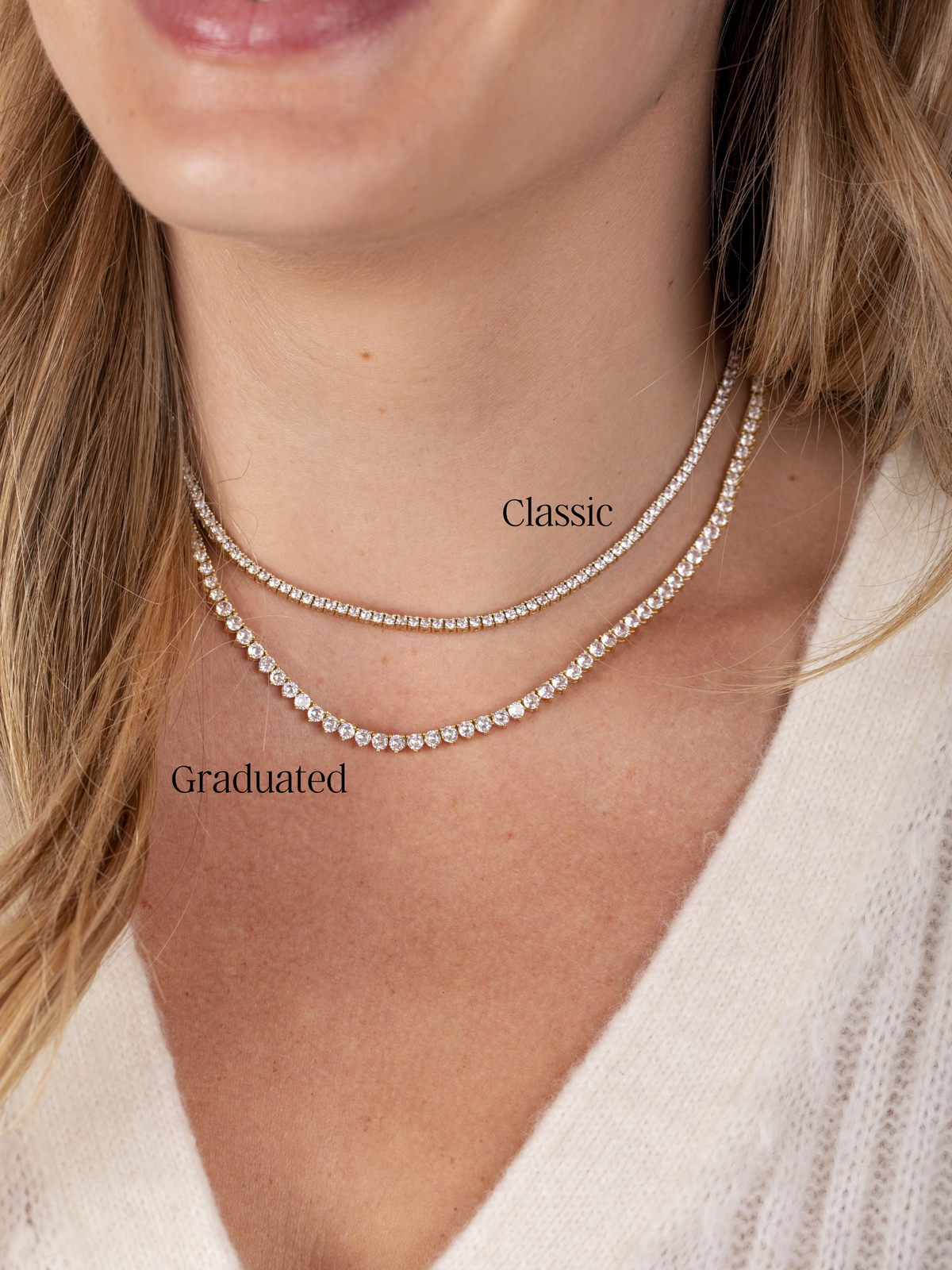 Graduated CZ Tennis Necklace