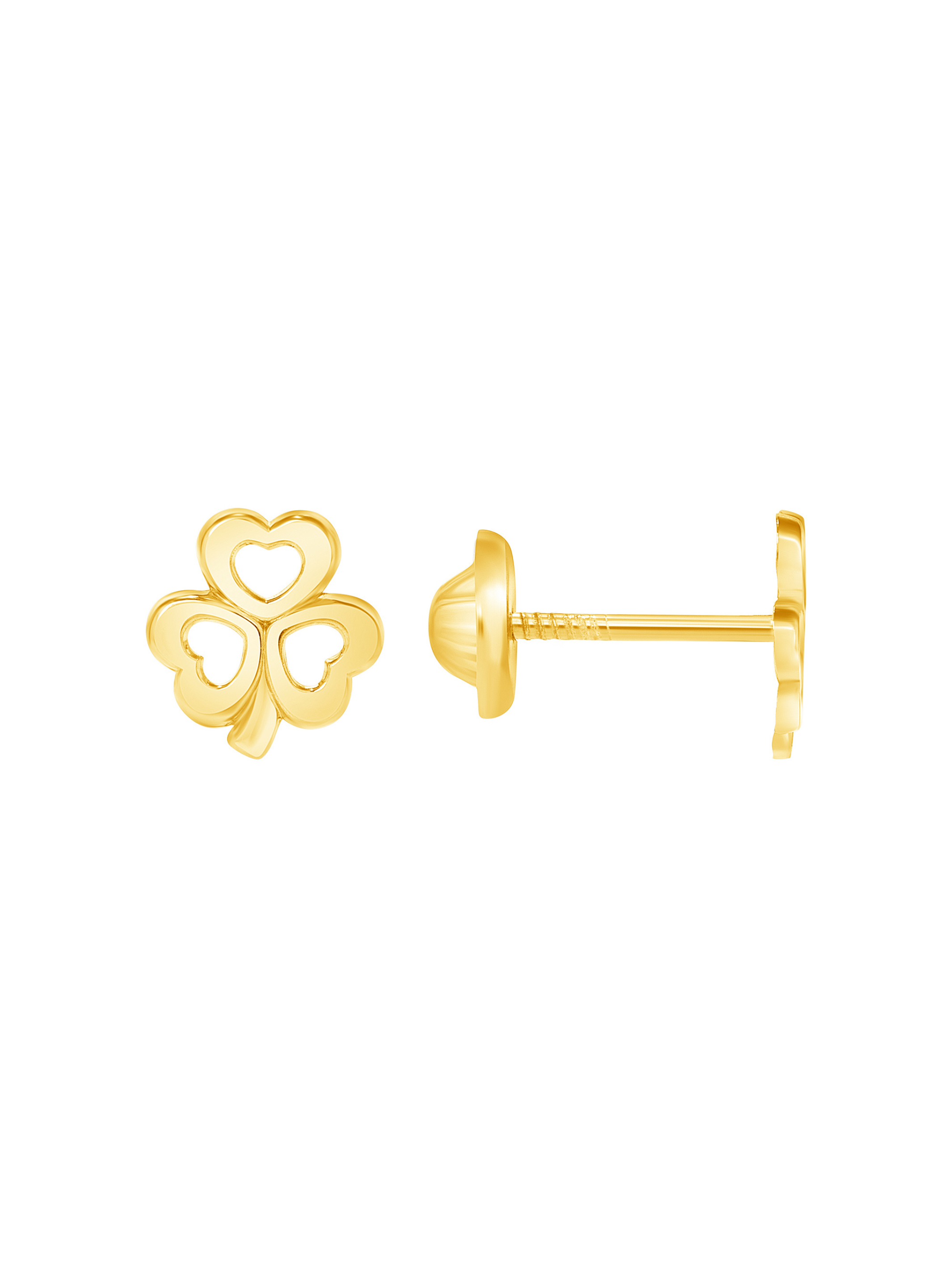 Kid Clover Stud Earrings 14K
