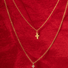 Tiny Cross Necklace 14K