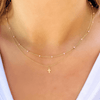 Tiny Cross Necklace 14K