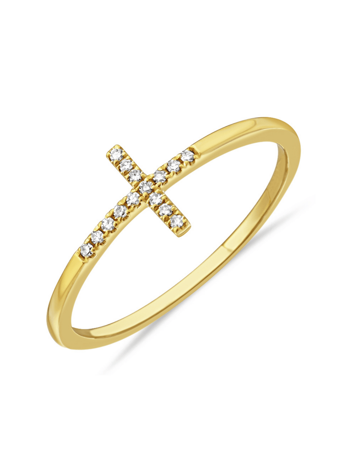Diamond Cross Ring 14K