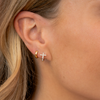 Cross CZ Huggie Earrings