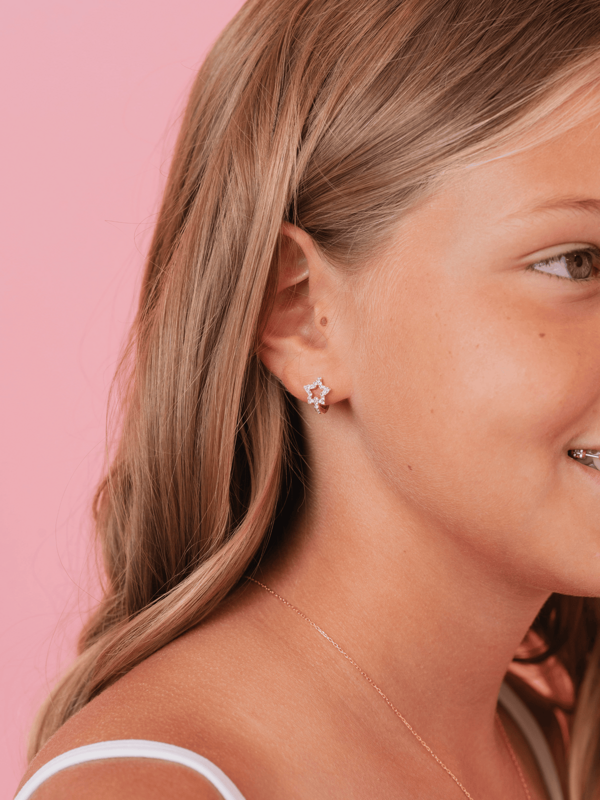 Star CZ Huggie Earrings