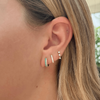 Daphne Double Row Huggie Earrings - Turquoise 14K