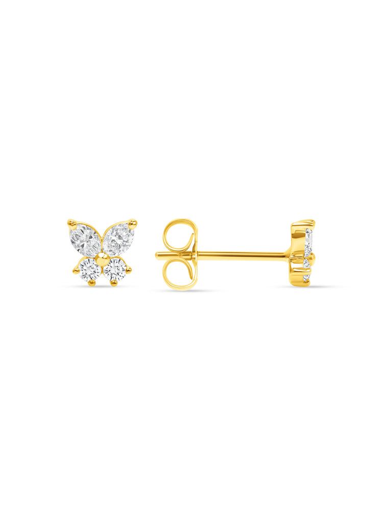 Diamond Butterfly Stud Earring 14K