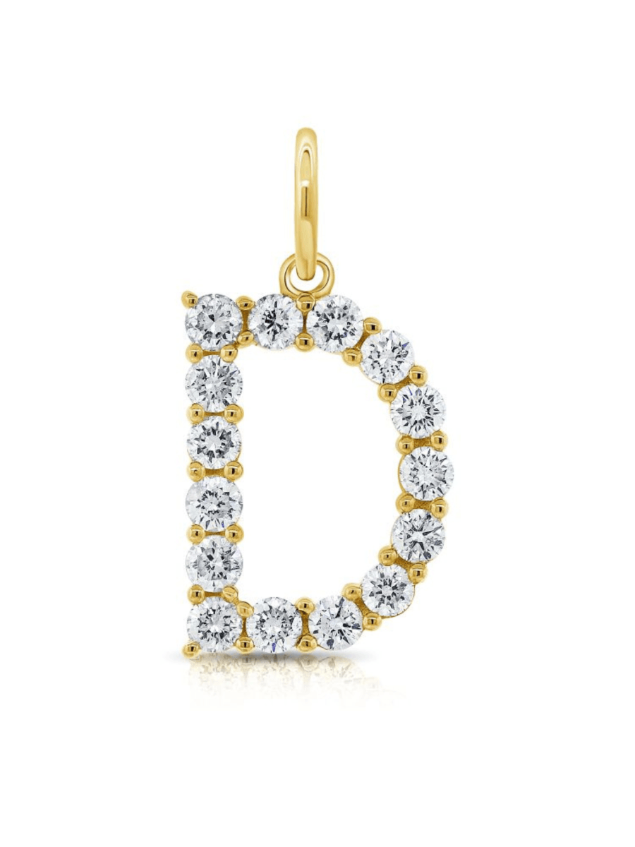Diamond Initial Charm 14K - LeMel