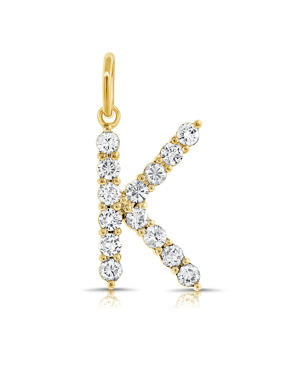 Diamond Initial Charm 14K - LeMel