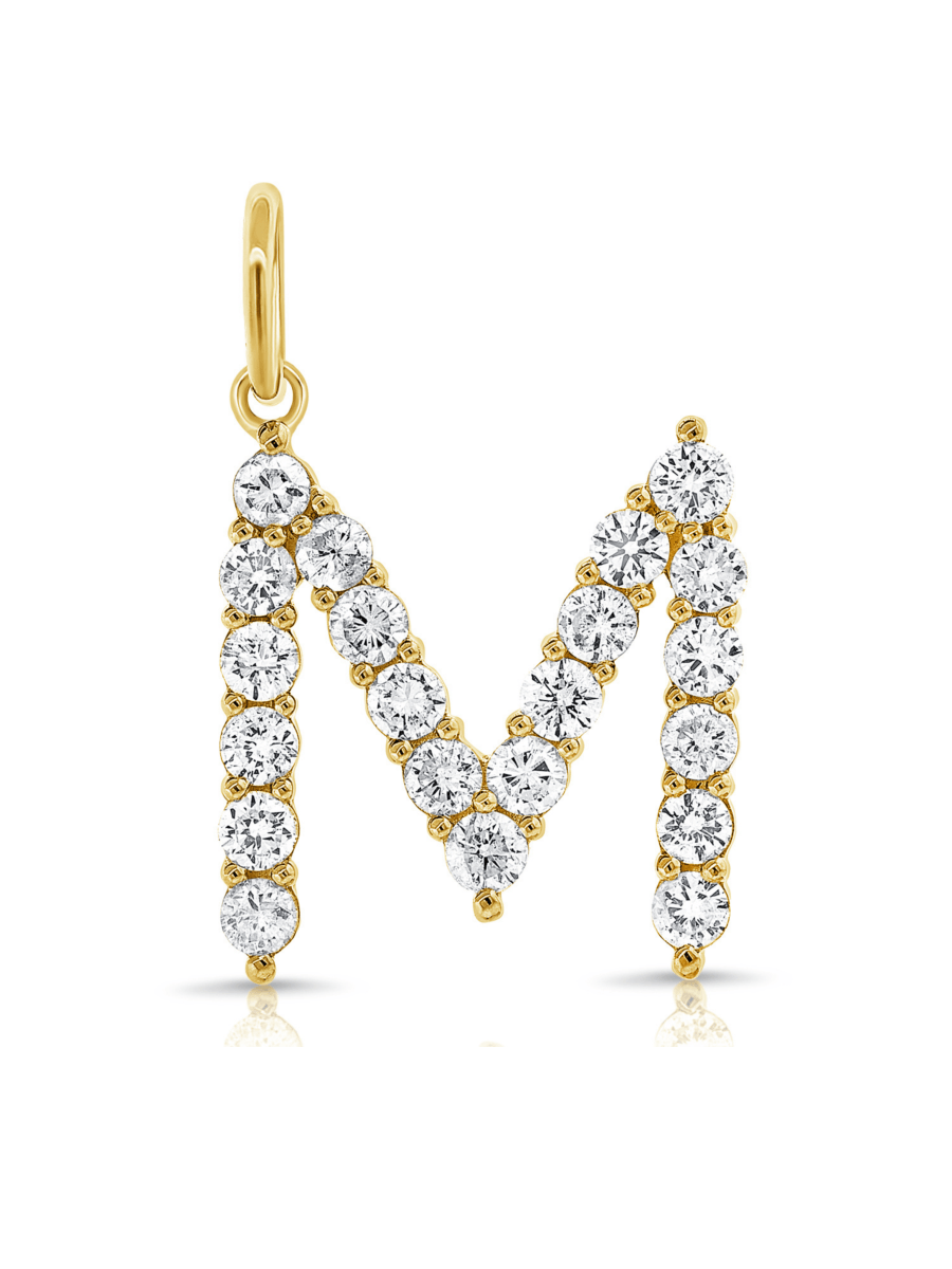 Diamond Initial Charm 14K - LeMel