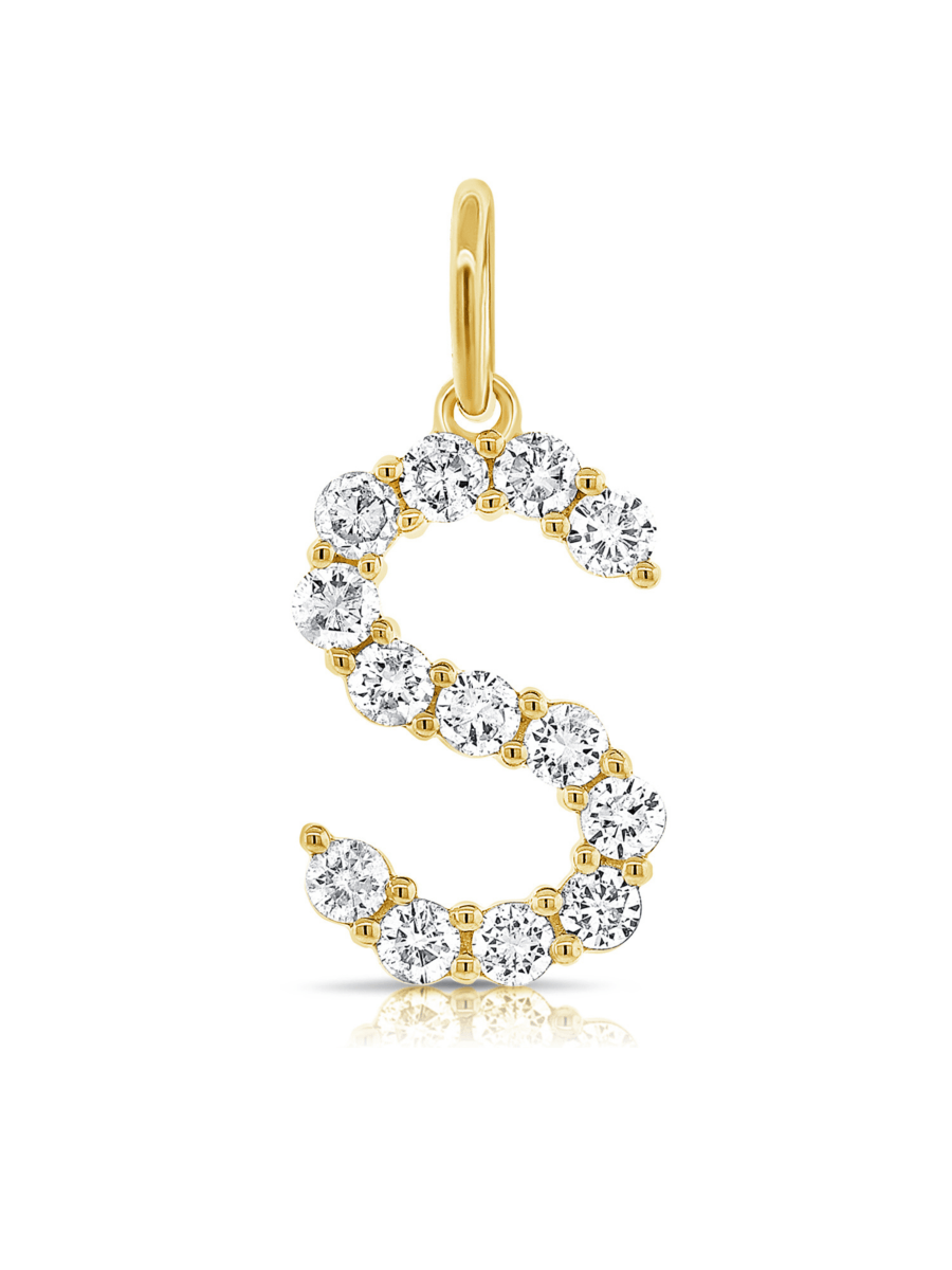 Diamond Initial Charm 14K - LeMel