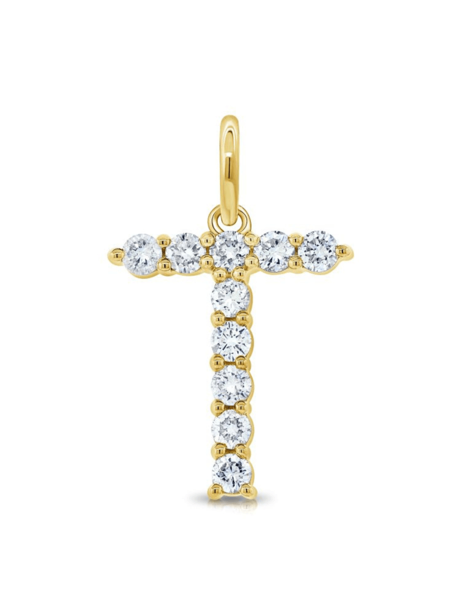 Diamond Initial Charm 14K - LeMel