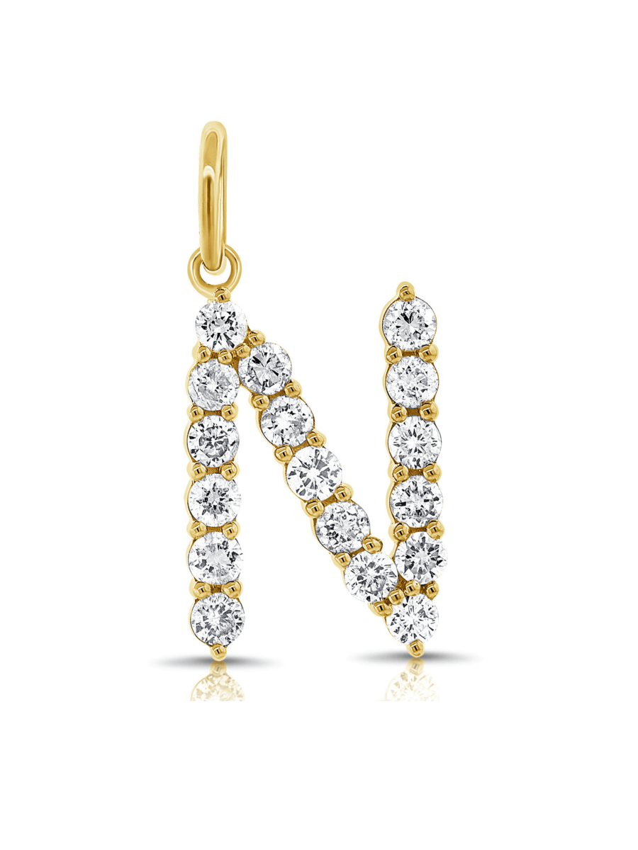 Diamond Initial Charm 14K - LeMel