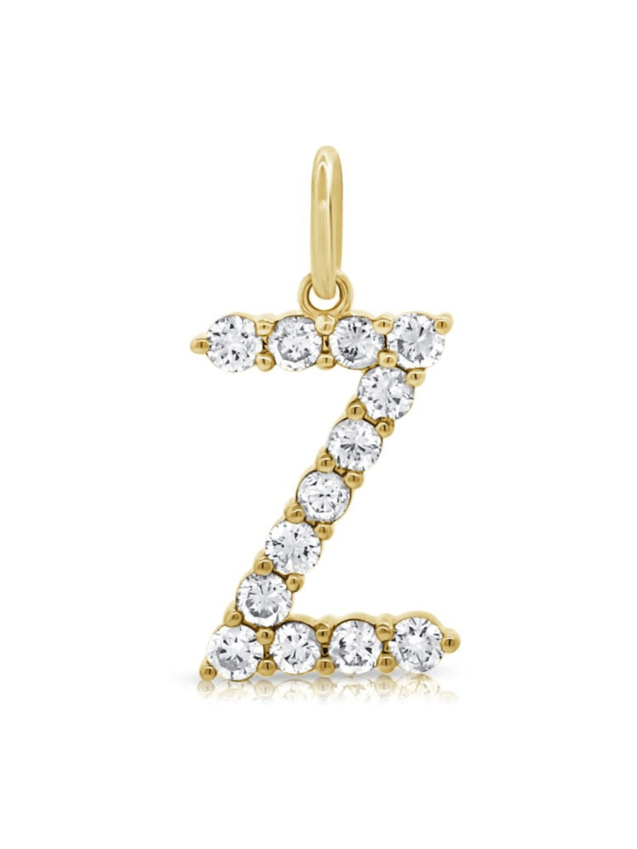 Diamond Initial Charm 14K - LeMel