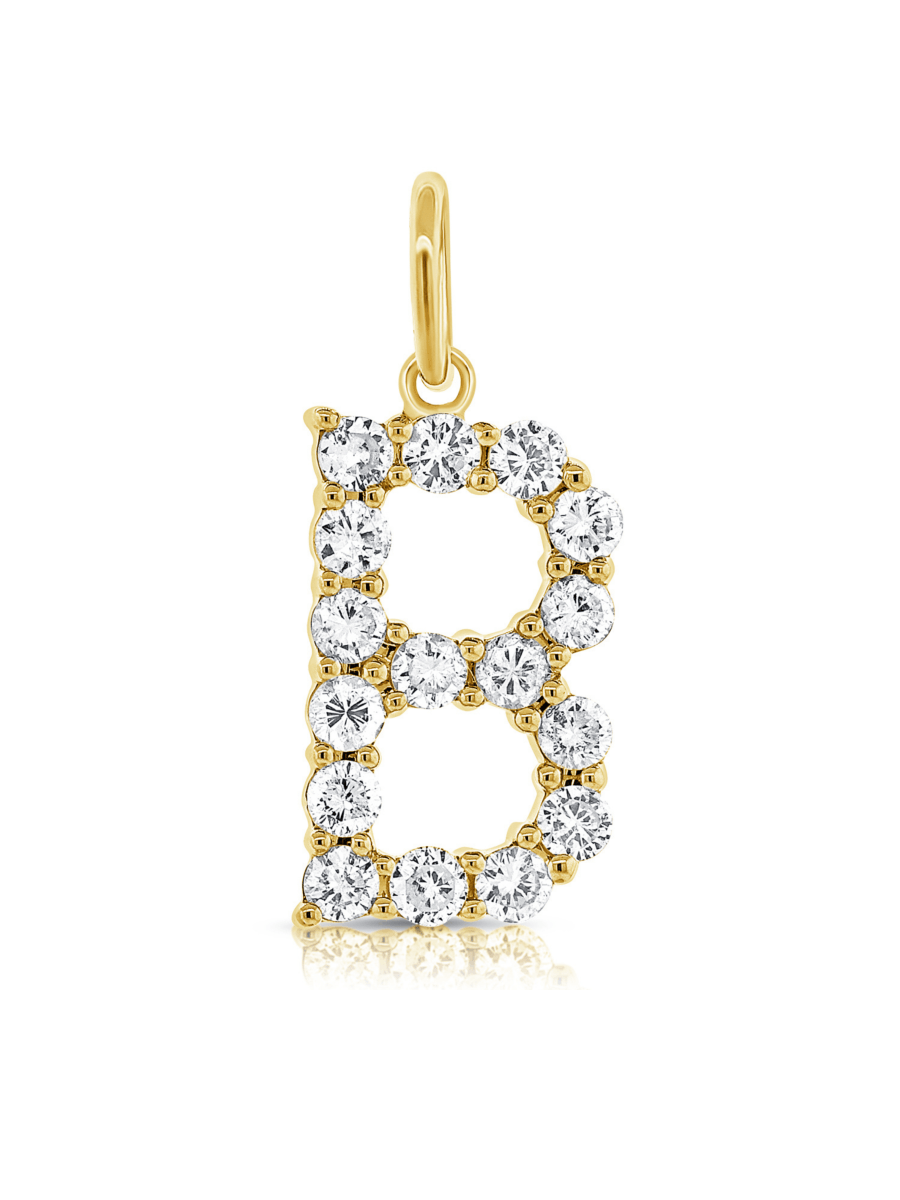 Diamond Initial Charm 14K - LeMel